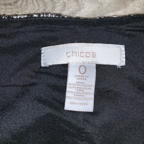 BLACK & WHITE TWEED CHICO’S SKIRT SIZE 0 - Picture 2 of 2